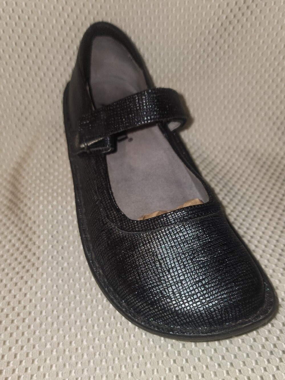 Alegria Black Textured Mary Jane Flats - Picture 3 of 11